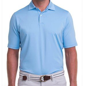 Fairway & Greene Tech || Men's Collared Golf Shirt Light Blue Polo Lightweight M